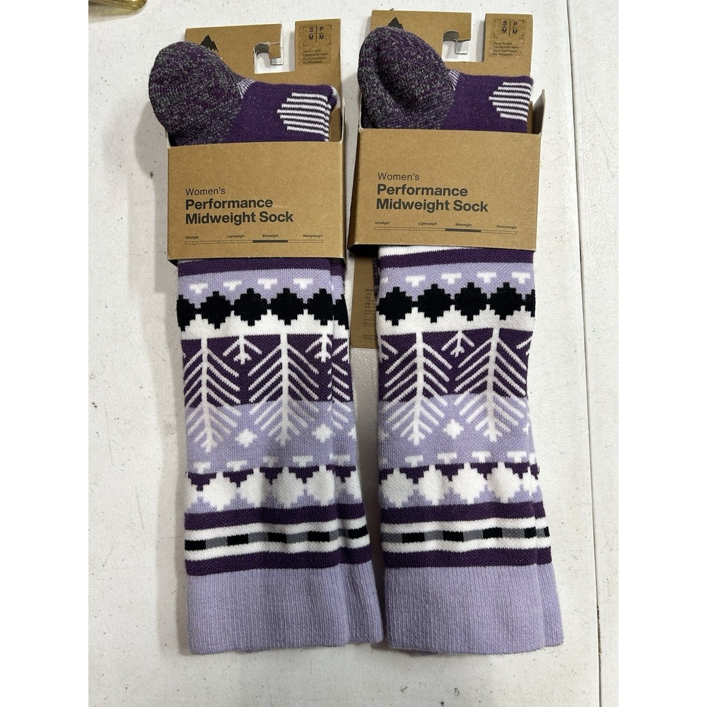 Burton Performance Women's Midweight Socks Snowy Pines Lot of 2 S/M (SC)